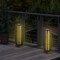 2 Pieces Solar-Powered Square Wicker Floor Lamps with Auto LED Light